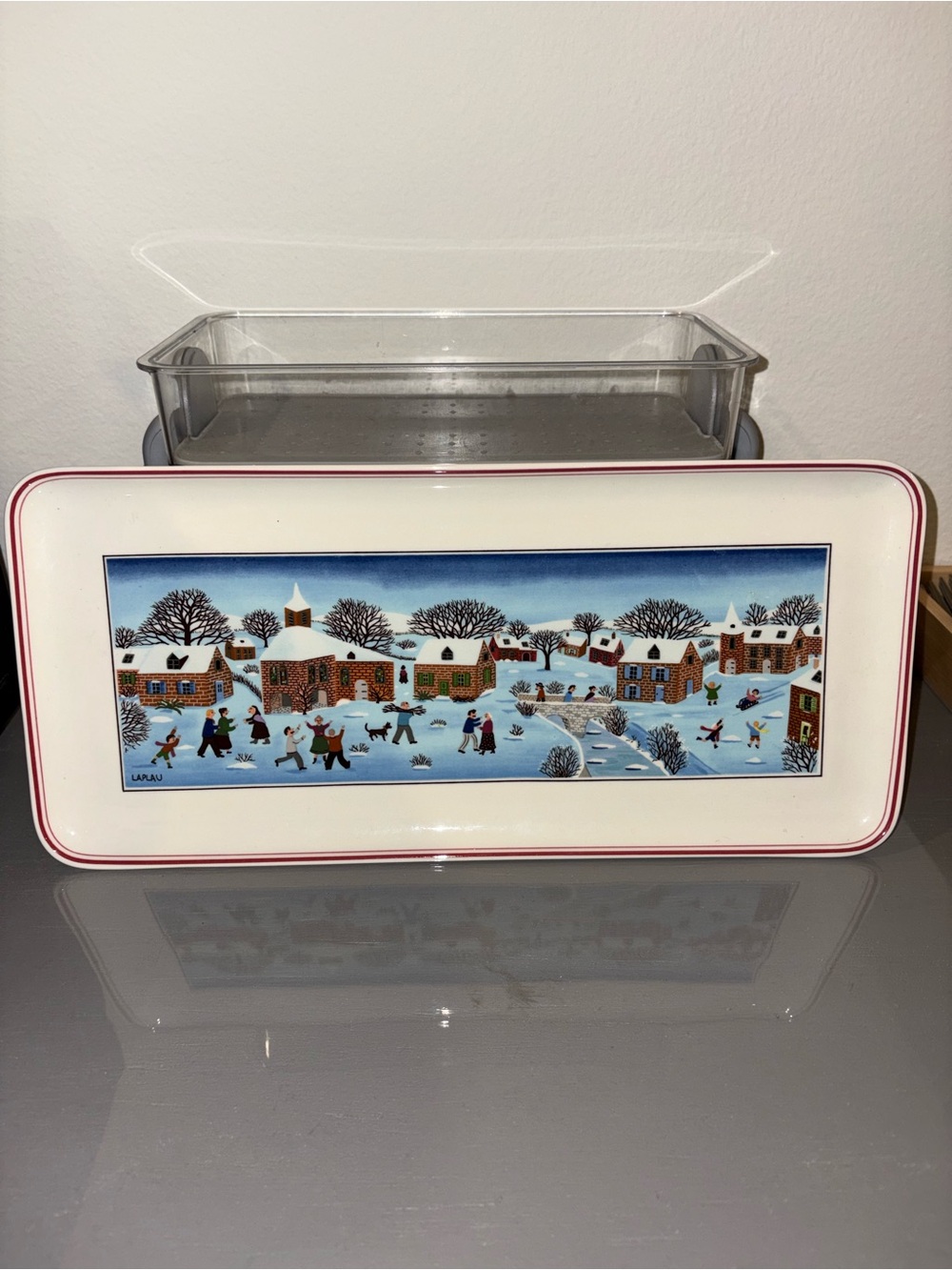 Vintage Villeroy and Boch Winter Village Ceramic Serving Platter - Naif Christma